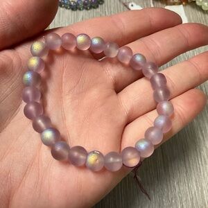 Iridescent Pink Beaded Bracelet